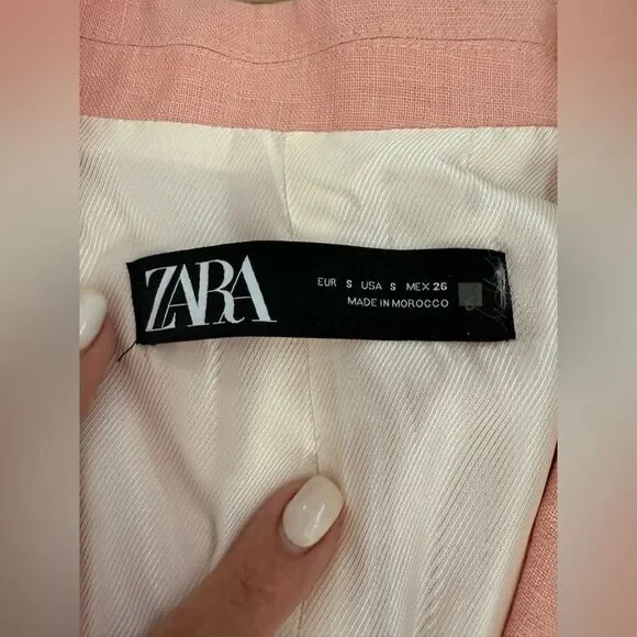 NWT ZARA LINEN BLAZER - Picture 7 of 9